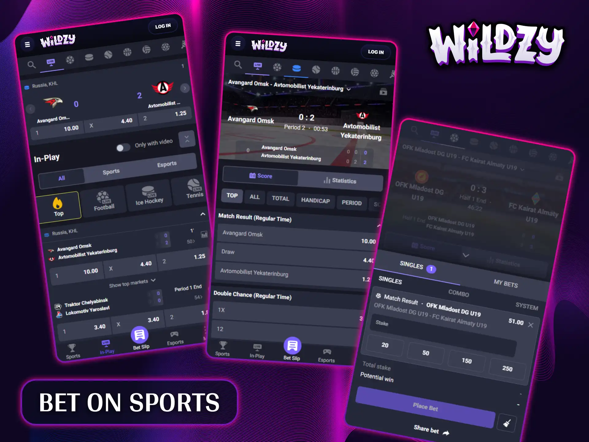 Place bets effortlessly and track potential winnings in real time on Wildzy.