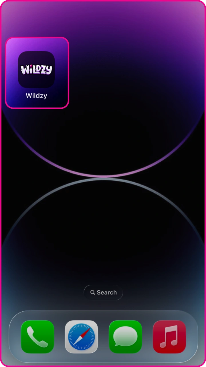 Tap the Wildzy app icon on your iOS device's home screen to dive straight into the game.
