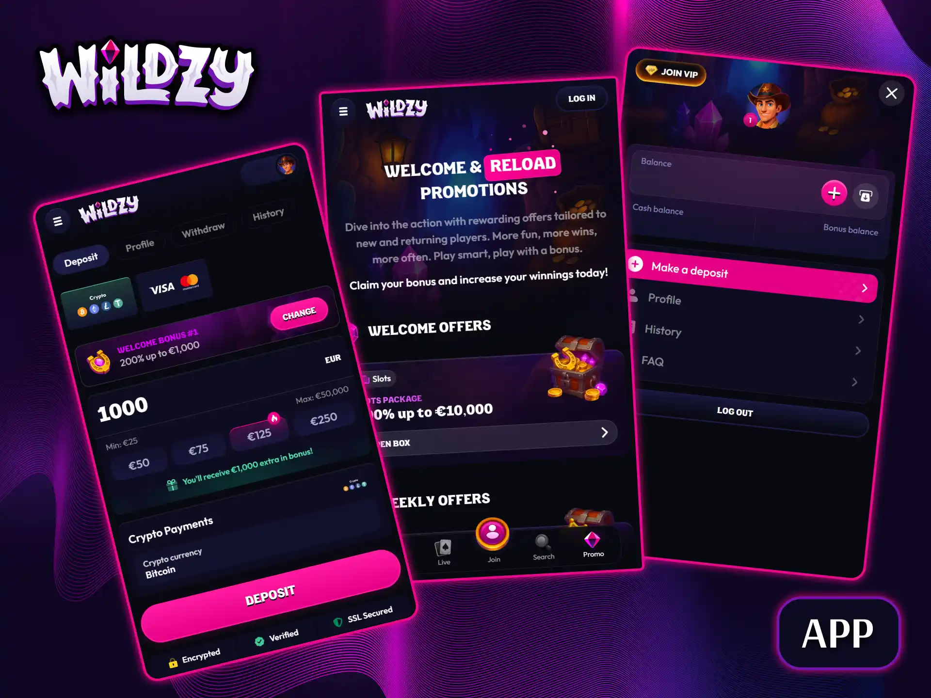 Deposit funds from your mobile device safely, quickly, and conveniently right in the Wildzy app.