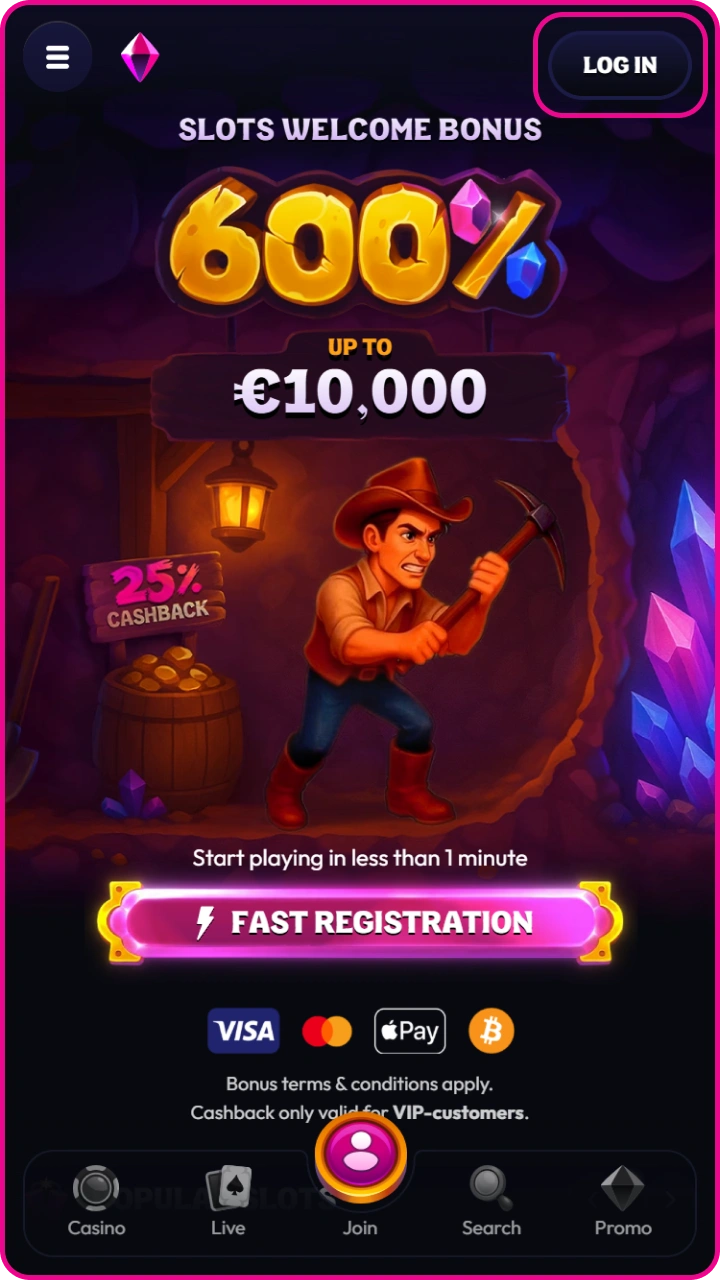In just a few seconds, head to the secure Wildzy login page and start playing your favorite games.