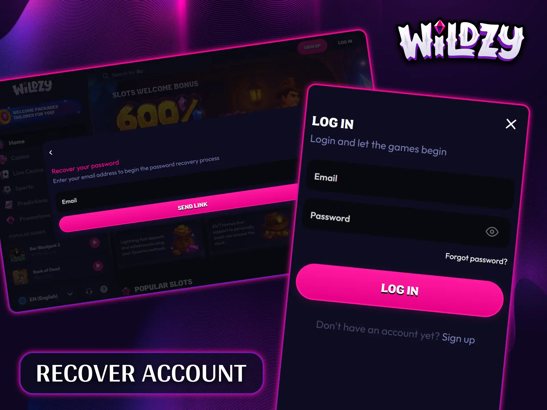 Quickly reset your forgotten password and regain full access to your Wildzy account.