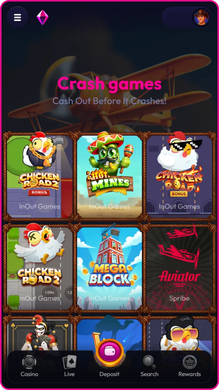 Choose high-payout games at Wildzy.