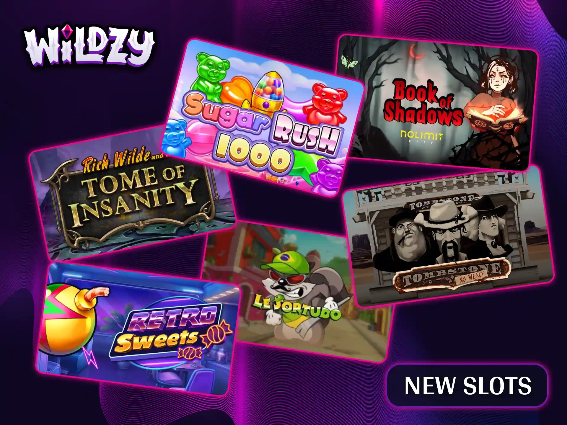 Spin the reels on the newest and most popular slots available at Wildzy.